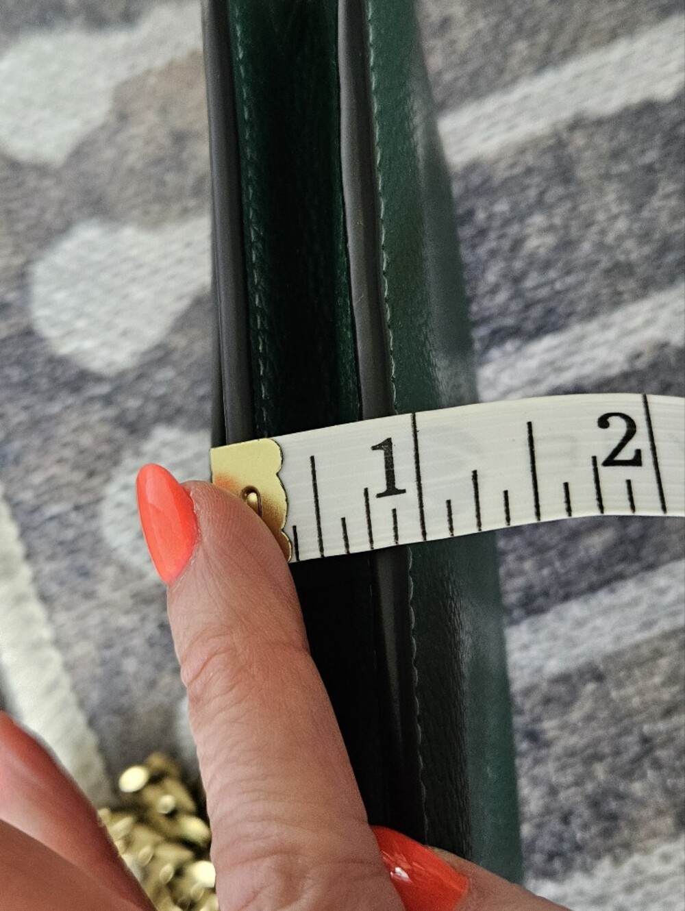 Coach Hayden Foldover Crossbody Wallet Green Pebbled Leather + Gold Chain &Dusty - Picture 14 of 15